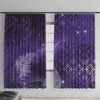 Aotearoa Taniko Matariki Window Curtain Cosmic Violet LT7 With Hooks Purple - Polynesian Pride