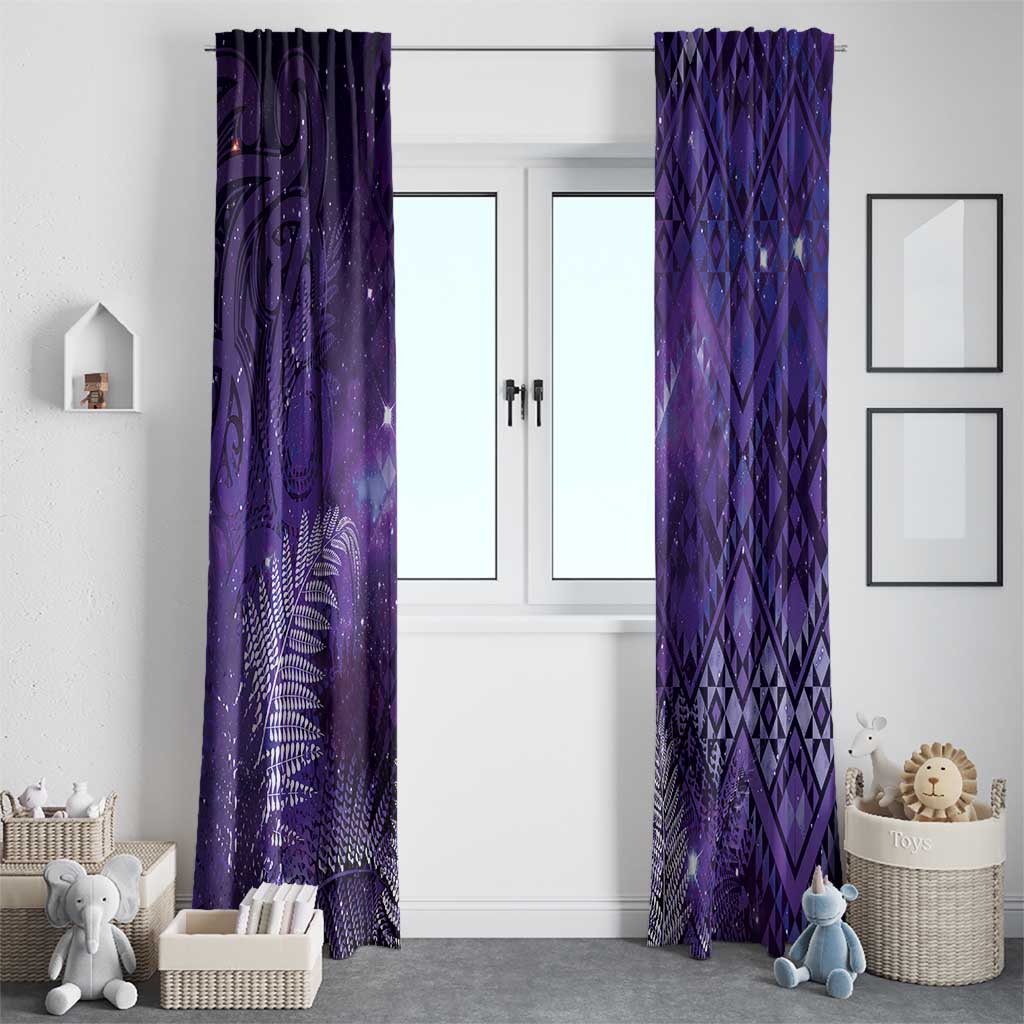 Aotearoa Taniko Matariki Window Curtain Cosmic Violet LT7 - Polynesian Pride