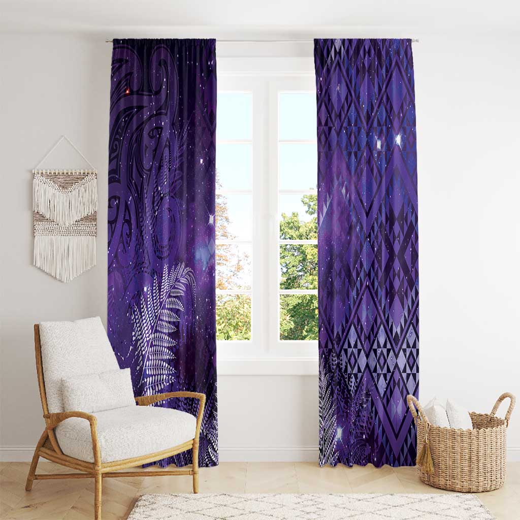 Aotearoa Taniko Matariki Window Curtain Cosmic Violet LT7 - Polynesian Pride