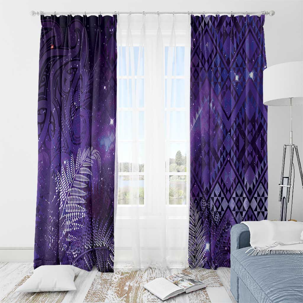 Aotearoa Taniko Matariki Window Curtain Cosmic Violet LT7 - Polynesian Pride