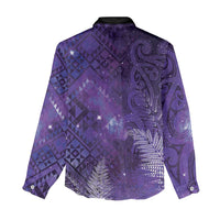 Aotearoa Taniko Matariki Women Casual Shirt Cosmic Violet LT7 - Polynesian Pride
