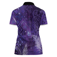 Aotearoa Taniko Matariki Women Polo Shirt Cosmic Violet LT7 - Polynesian Pride