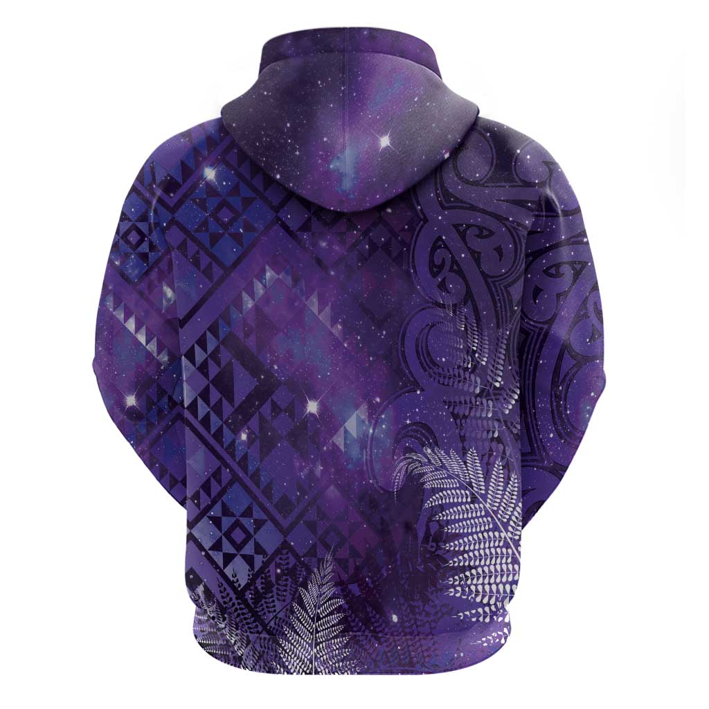 Aotearoa Taniko Matariki Zip Hoodie Cosmic Violet LT7 - Polynesian Pride