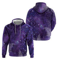 Aotearoa Taniko Matariki Zip Hoodie Cosmic Violet LT7 - Polynesian Pride
