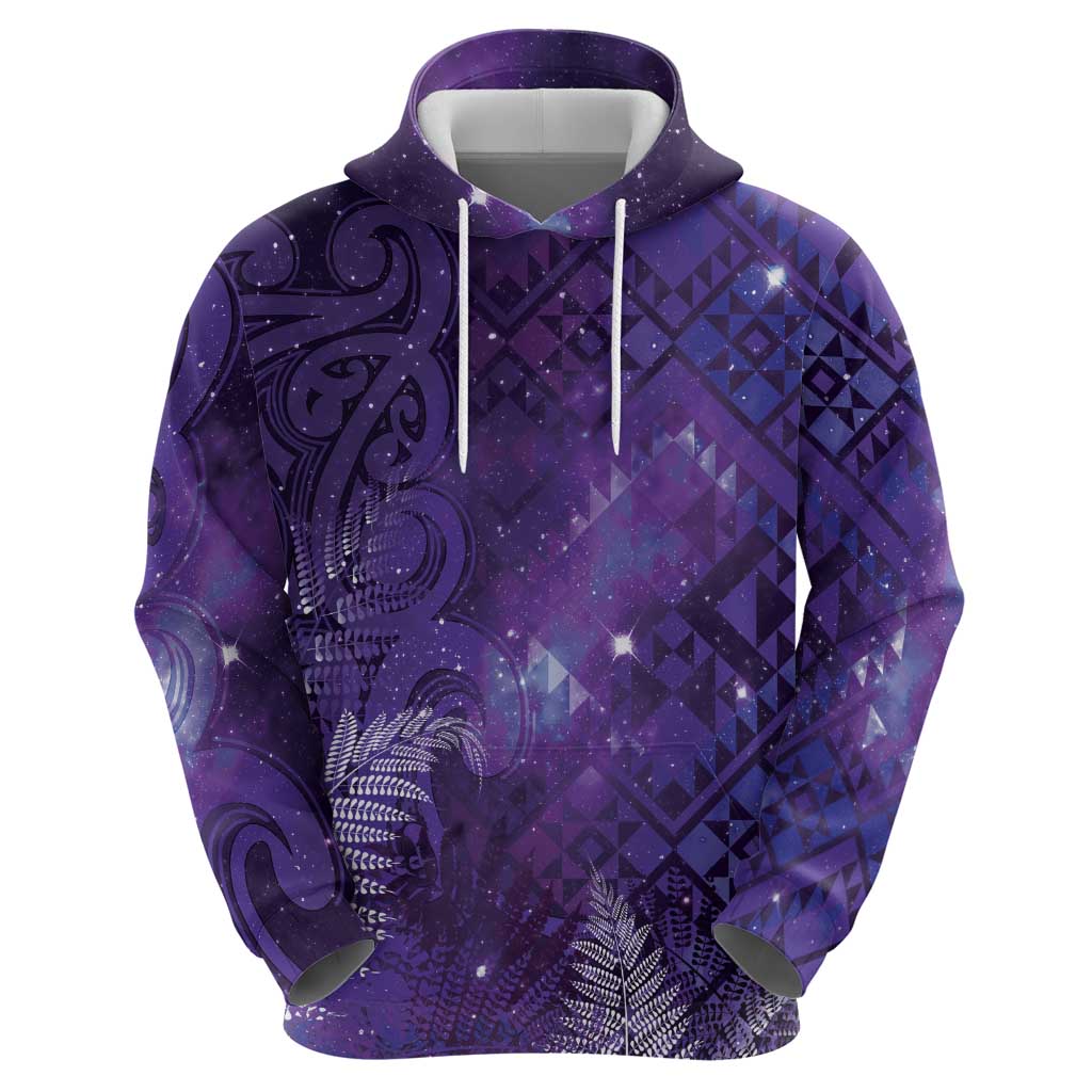 Aotearoa Taniko Matariki Zip Hoodie Cosmic Violet LT7 - Polynesian Pride