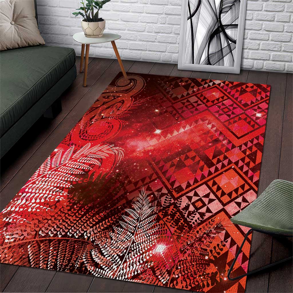 Aotearoa Taniko Matariki Area Rug Cosmic Red