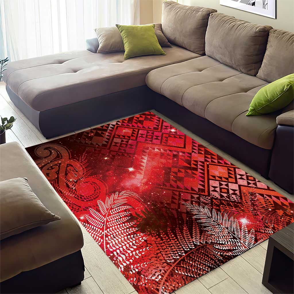 Aotearoa Taniko Matariki Area Rug Cosmic Red