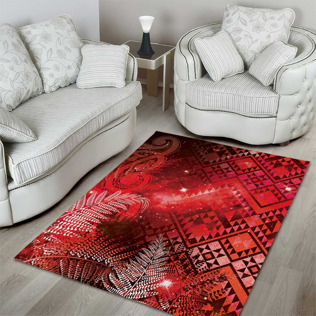 Aotearoa Taniko Matariki Area Rug Cosmic Red