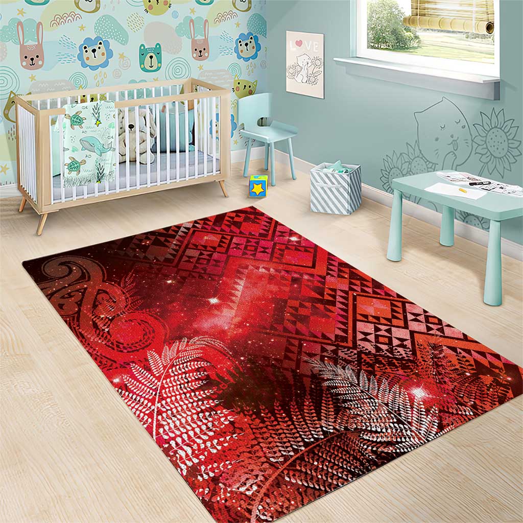 Aotearoa Taniko Matariki Area Rug Cosmic Red