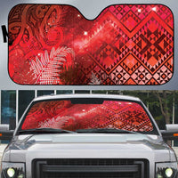 Aotearoa Taniko Matariki Auto Sun Shade Cosmic Red LT7 Red - Polynesian Pride
