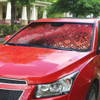 Aotearoa Taniko Matariki Auto Sun Shade Cosmic Red LT7 - Polynesian Pride