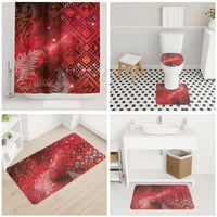 Aotearoa Taniko Matariki Bathroom Set Cosmic Red LT7 - Polynesian Pride