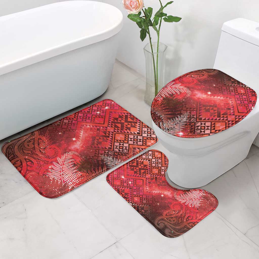 Aotearoa Taniko Matariki Bathroom Set Cosmic Red LT7 - Polynesian Pride