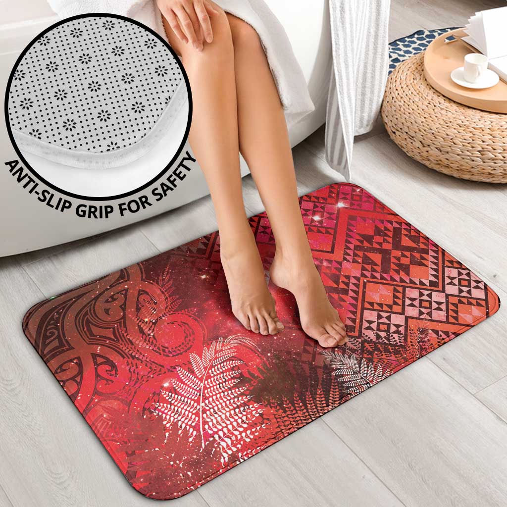 Aotearoa Taniko Matariki Bathroom Set Cosmic Red LT7 - Polynesian Pride
