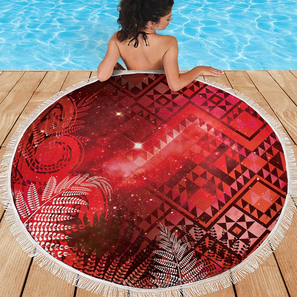 Aotearoa Taniko Matariki Beach Blanket Cosmic Red LT7 - Polynesian Pride