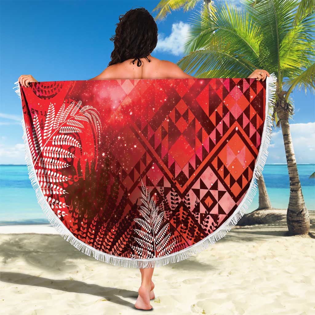 Aotearoa Taniko Matariki Beach Blanket Cosmic Red LT7 - Polynesian Pride
