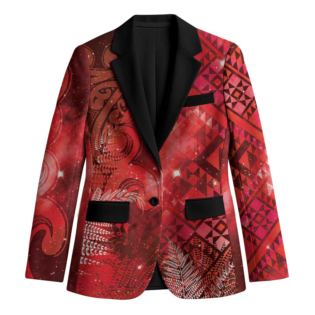 Aotearoa Taniko Matariki Blazer Cosmic Red LT7 Unisex Red - Polynesian Pride