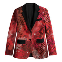 Aotearoa Taniko Matariki Blazer Cosmic Red LT7 Unisex Red - Polynesian Pride