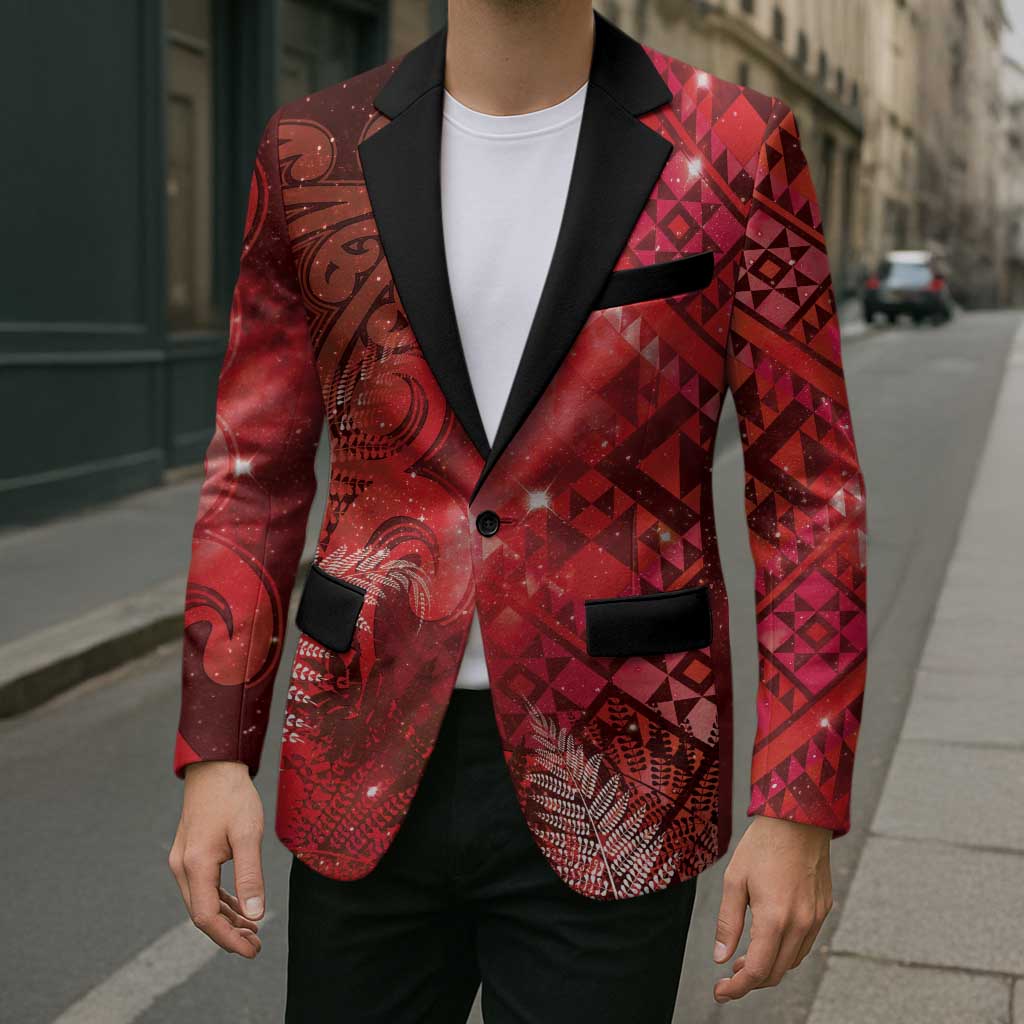 Aotearoa Taniko Matariki Blazer Cosmic Red LT7 - Polynesian Pride