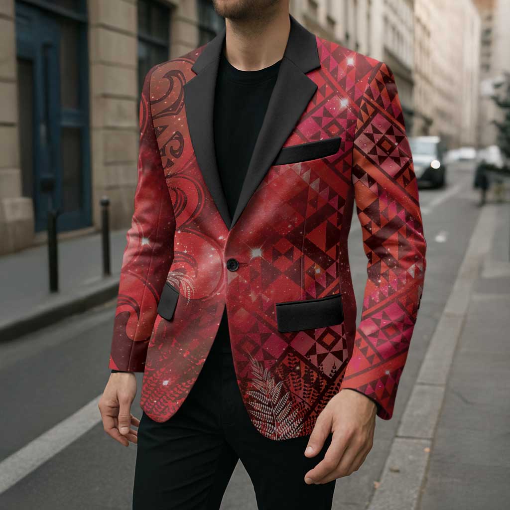 Aotearoa Taniko Matariki Blazer Cosmic Red LT7 - Polynesian Pride