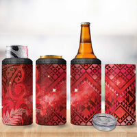 Aotearoa Taniko Matariki 4 in 1 Can Cooler Tumbler Cosmic Red LT7 - Polynesian Pride