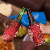 Aotearoa Taniko Matariki 4 in 1 Can Cooler Tumbler Cosmic Red LT7 - Polynesian Pride