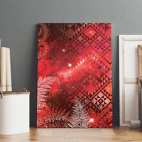 Aotearoa Taniko Matariki Canvas Wall Art Cosmic Red LT7 - Polynesian Pride