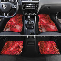 Aotearoa Taniko Matariki Car Mats Cosmic Red LT7 Set 4pcs Red - Polynesian Pride