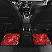Aotearoa Taniko Matariki Car Mats Cosmic Red LT7 Set 2pcs - Back Red - Polynesian Pride