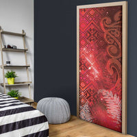 Aotearoa Taniko Matariki Door Cover Cosmic Red LT7 - Polynesian Pride