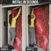 Aotearoa Taniko Matariki Door Cover Cosmic Red LT7 - Polynesian Pride