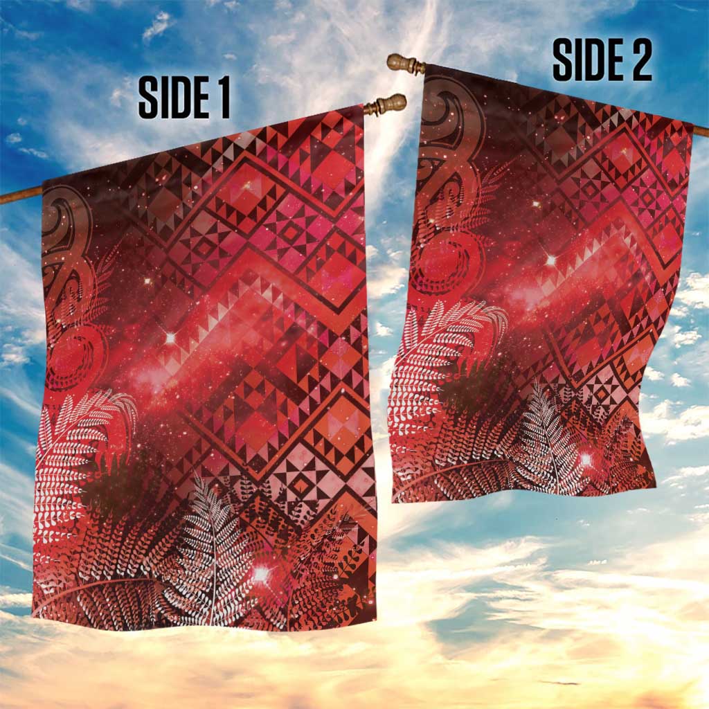 Aotearoa Taniko Matariki Garden Flag Cosmic Red LT7 - Polynesian Pride