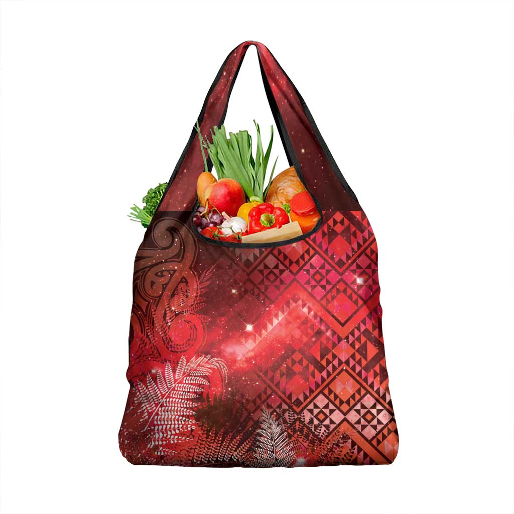 Aotearoa Taniko Matariki Grocery Bag Cosmic Red LT7 1-pack One Size Red - Polynesian Pride