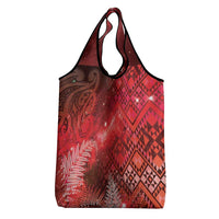 Aotearoa Taniko Matariki Grocery Bag Cosmic Red LT7 - Polynesian Pride
