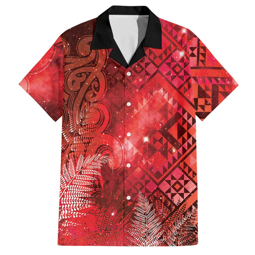 Aotearoa Taniko Matariki Hawaiian Shirt Cosmic Red LT7 Red - Polynesian Pride