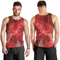 Aotearoa Taniko Matariki Men Tank Top Cosmic Red LT7 - Polynesian Pride
