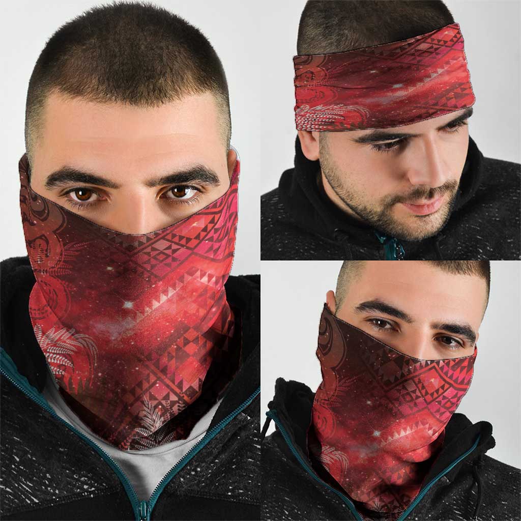Aotearoa Taniko Matariki Neck Gaiter Cosmic Red LT7 - Polynesian Pride
