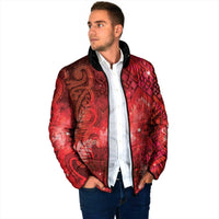 Aotearoa Taniko Matariki Padded Jacket Cosmic Red LT7 - Polynesian Pride