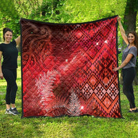 Aotearoa Taniko Matariki Quilt Cosmic Red