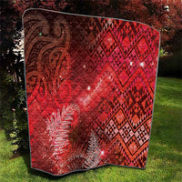 Aotearoa Taniko Matariki Quilt Cosmic Red