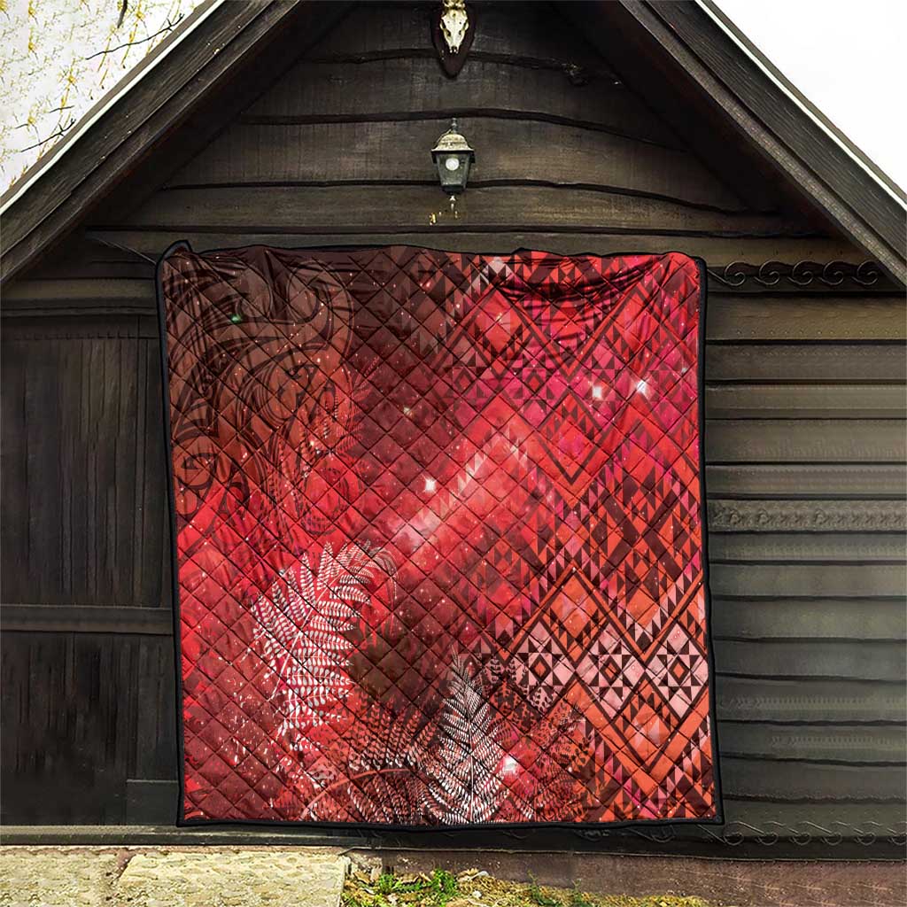 Aotearoa Taniko Matariki Quilt Cosmic Red
