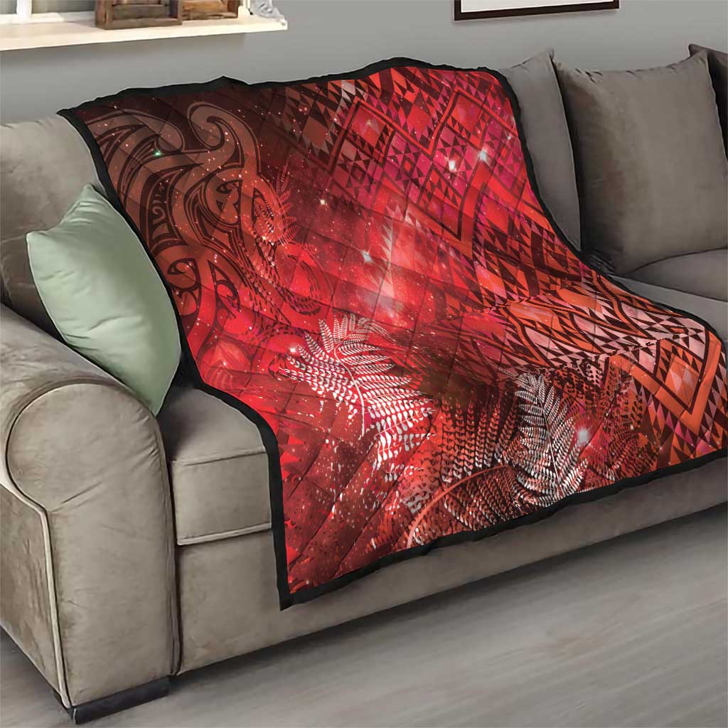 Aotearoa Taniko Matariki Quilt Cosmic Red