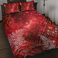 Aotearoa Taniko Matariki Quilt Bed Set Cosmic Red LT7 Red - Polynesian Pride