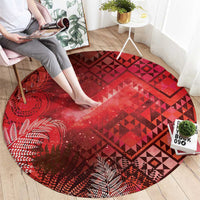 Aotearoa Taniko Matariki Round Carpet Cosmic Red LT7 - Polynesian Pride