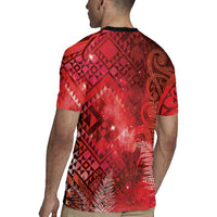 Aotearoa Taniko Matariki Rugby Jersey Cosmic Red LT7 - Polynesian Pride