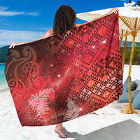 Aotearoa Taniko Matariki Sarong Cosmic Red LT7 One Size 44 x 66 inches Red - Polynesian Pride