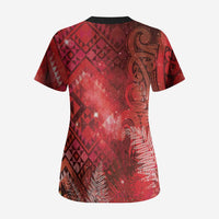 Aotearoa Taniko Matariki Scrub Top Cosmic Red LT7 - Polynesian Pride