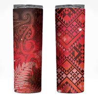 Aotearoa Taniko Matariki Skinny Tumbler Cosmic Red