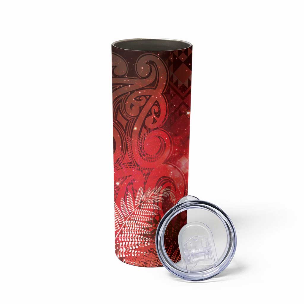 Aotearoa Taniko Matariki Skinny Tumbler Cosmic Red