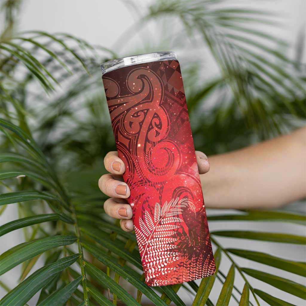 Aotearoa Taniko Matariki Skinny Tumbler Cosmic Red